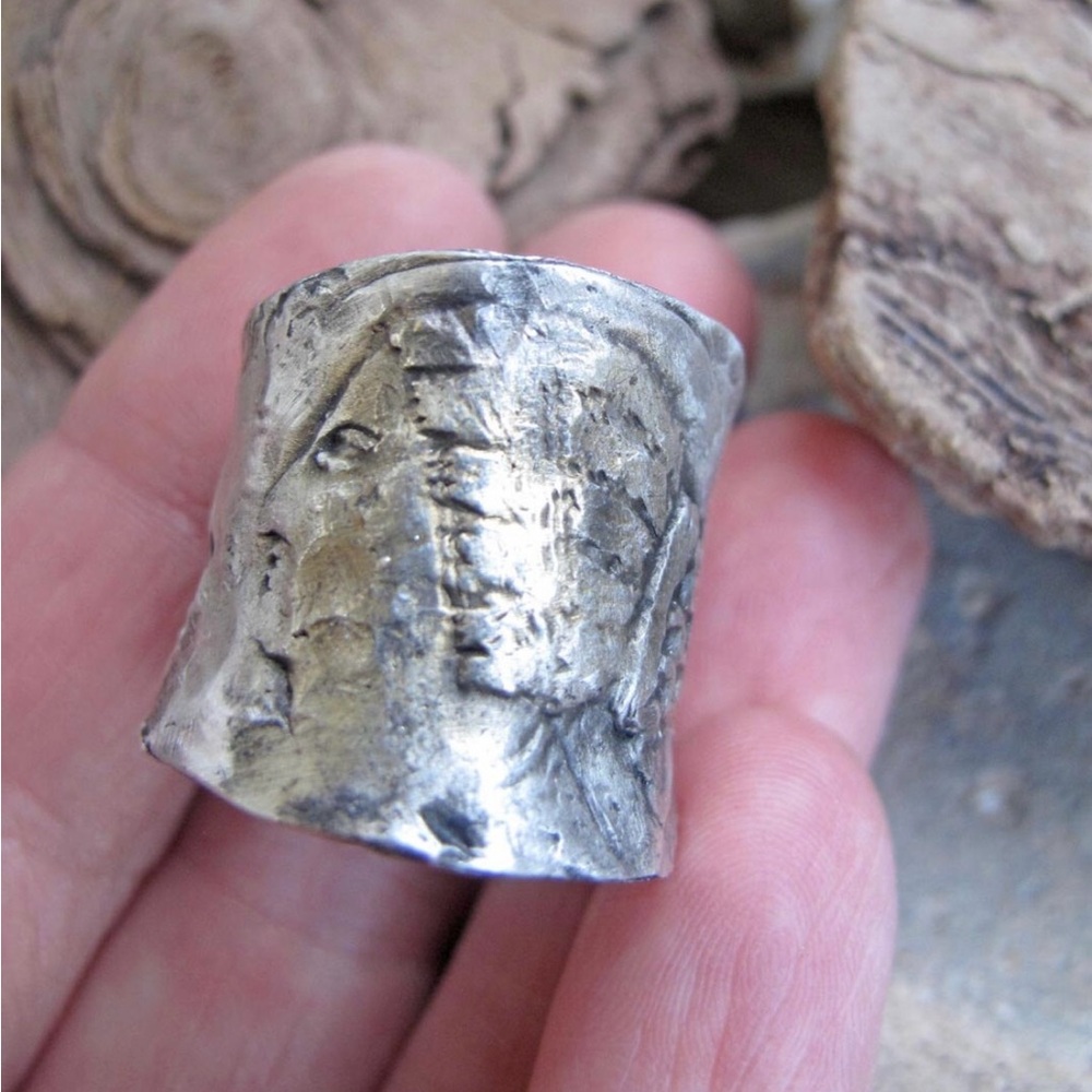 Handcrafted sterling silver and 24k gold breathe ring